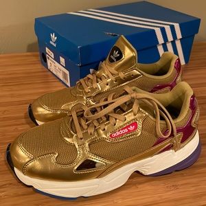Adidas Falcon Metallic Gold Sneakers